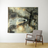 ランタンツリーのハロウィーンの下でささやく タペストリー (インサイチュ(横))