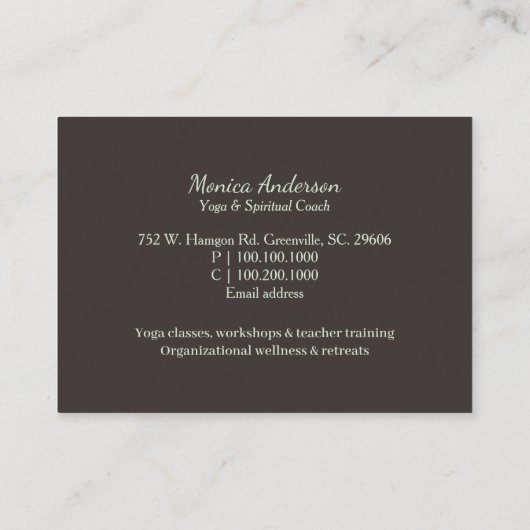 ランタンツリーユニークヨガ 名刺 (裏面)