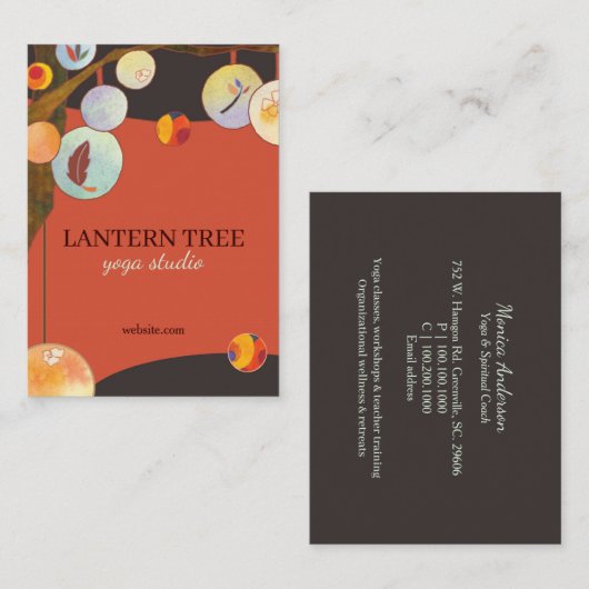 ランタンツリーユニークヨガ 名刺 (正面/裏面)