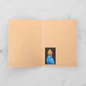 ランタンハットカー中国のドを使用したインディゴバンティング カード (内部)