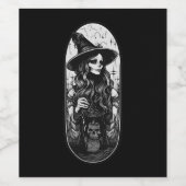 ランタンハロウィン付き魔女 ワインラベル (シングルラベル)