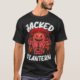 ランタンハロウィーン重量挙げ筋肉Woのジャック Tシャツ