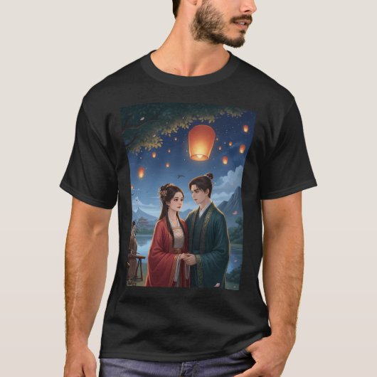 ランタンフェスティバル: 月明かりの下のロマンスと音楽 Tシャツ (正面)