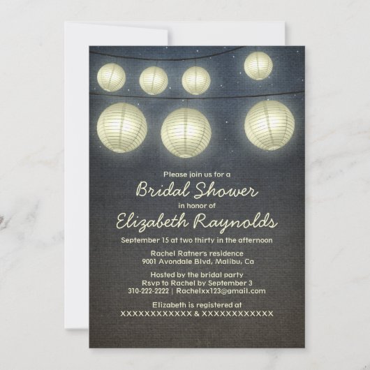 ランタンブライダルシャワー招待状 招待状 (正面)