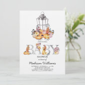 ランタンベビーシャワー水彩秋 招待状 (スタンド正面)