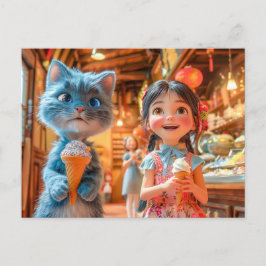 ランタンマーケットでのアイスクリームおもしろい シーズンポストカード