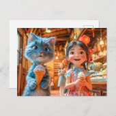 ランタンマーケットでのアイスクリームおもしろい シーズンポストカード (正面/裏面)