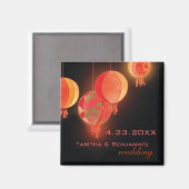 ランタンモダン結婚式の日付を保存 マグネット (正面/裏面)