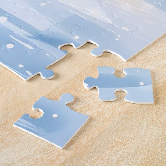 ランタンライト下の魔法の冬の氷スケートで滑る ジグソーパズル (側面)