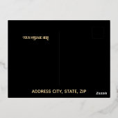 ランタンラグジュアリーゴールドフォイルラマダンムバラクカード 箔シーズンポストカード (裏面)