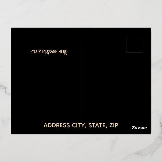 ランタンラグジュアリーゴールドフォイルラマダンムバラクカード 箔シーズンポストカード (裏面)