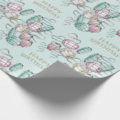 ランタン中国のとリボンをテーマにした ラッピングペーパー (角)