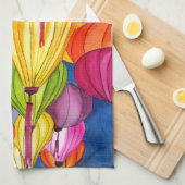 ランタン中国のの水彩画素晴らし術 キッチンタオル (四つ折り)