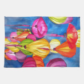 ランタン中国のの水彩画素晴らし術 キッチンタオル (横)