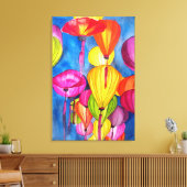 ランタン中国のの水彩画素晴らし術 キャンバスプリント (インサイチュ (リビング))