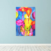 ランタン中国のの水彩画素晴らし術 キャンバスプリント (インサイチュ (ウッドフロア))