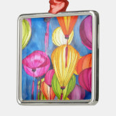 ランタン中国のの水彩画素晴らし術 メタルオーナメント (左)