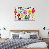 ランタン中国のウォーターカラーアート キャンバスプリント (インサイチュ (寝室))