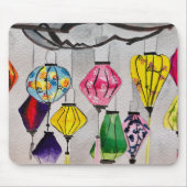 ランタン中国のウォーターカラーアート マウスパッド (正面)