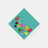 ランタン中国のカラフル スタンダードカクテルナプキン (角)