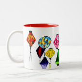 ランタン中国のカラフル ツートーンマグカップ (左)