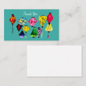 ランタン中国のカラフル ノートカード (正面/裏面)