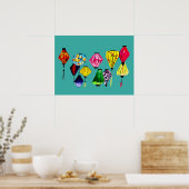 ランタン中国のカラフル ポスター (キッチン)