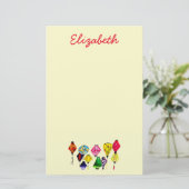 ランタン中国のカラフル 便箋 (スタンド正面)