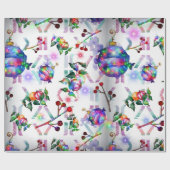 ランタン中国のクリスマスラッピング紙転が ラッピングペーパー (フラット)