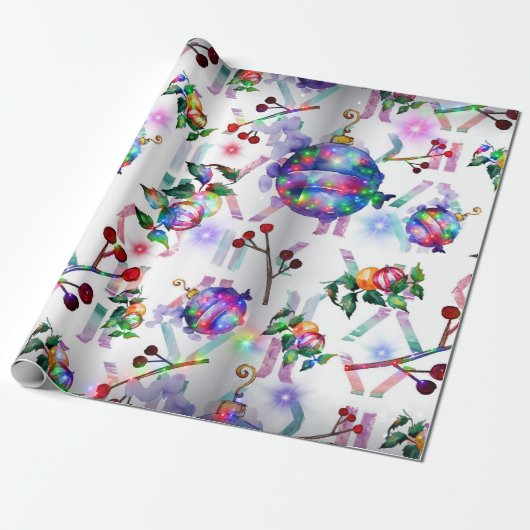 ランタン中国のクリスマスラッピング紙転が ラッピングペーパー (アンロールド)