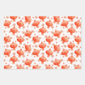 ランタン中国のフローララッピング紙セット3 ラッピングペーパーシート (正面2)