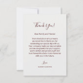 ランタン中国の中国の結婚の感謝 サンキューカード (裏面)