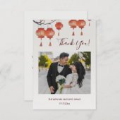 ランタン中国の中国の結婚の感謝 サンキューカード (正面/裏面)