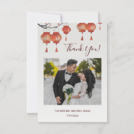 ランタン中国の中国の結婚の感謝 サンキューカード