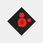 ランタン中国の幸せシンボルのディナーパーティー スタンダードカクテルナプキン (角)