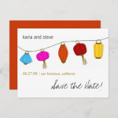 ランタン中国の日付の保存 案内ポストカード (正面/裏面)