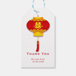 ランタン中国の&ダブル幸福結婚ズ ギフトタグ