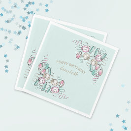 ランタン中国の&リボンパーティーナプキン スタンダードランチョンナプキン