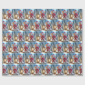 ランタン付きクリスマスマウス ラッピングペーパー (フラット)