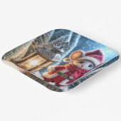 ランタン付きクリスマスマ白熱［赤熱］光を放つウス ペーパープレート (傾斜あり)