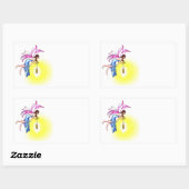 ランタン付き妖精 長方形シール (シート)