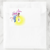 ランタン付き妖精 長方形シール (バッグ)