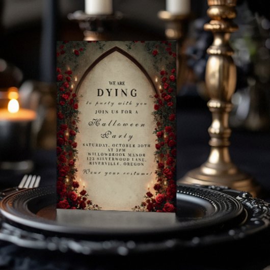 ランタン幽霊のよく出るゴシックハロウィーンお祝い 招待状