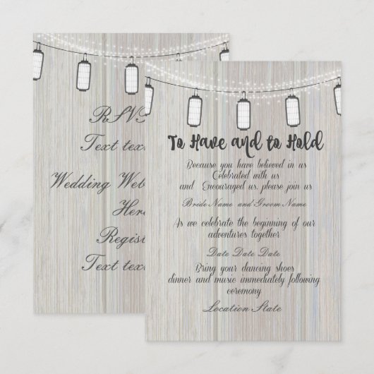 ランタン招待 招待状 (正面/裏面)