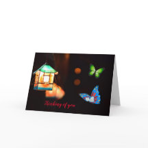 ランタン母の日の折り畳みグリーティングカード