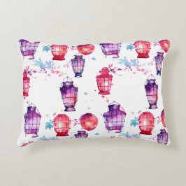 ランタン疑問に思付き水彩スタイル アクセントクッション