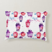 ランタン疑問に思付き水彩スタイル アクセントクッション (裏面)