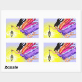 ランタン白熱［赤熱］光を放つフェアリー 長方形シール (シート)