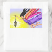 ランタン白熱［赤熱］光を放つフェアリー 長方形シール (バッグ)