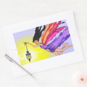 ランタン白熱［赤熱］光を放つフェアリー 長方形シール (封筒)